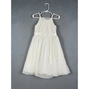 David's Bridal Girls White Floral Girl Dress Size 4